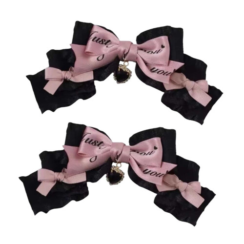 Presilhas de cabelo com laço Lolita para mulheres e meninas 2