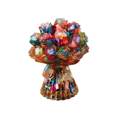 Crystal Resin Rose Bouquet Handheld Ornament 1 pc 1