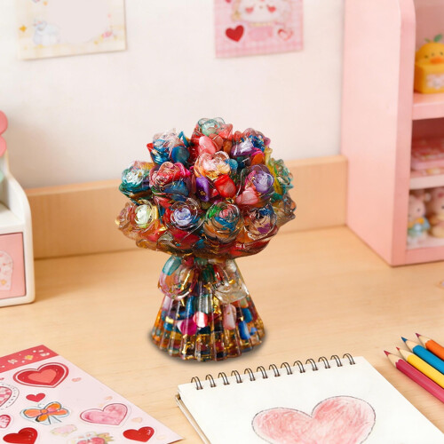 Galaxy Crystal Rose Resin Flower Gift for Her 2