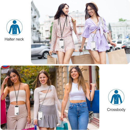 2-Pack Adjustable Phone Lanyard & Wrist Strap with Tether Tabs, Compatible with iPhone and Android 2
