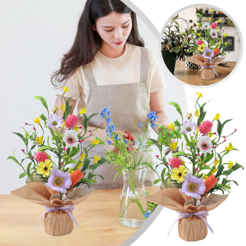 Ostereierbaum, 42 cm hoch, mit bunten Eiern und Karotten 1