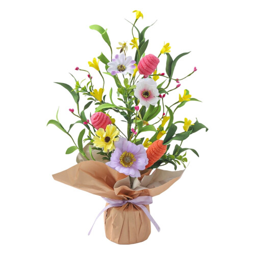 Ostereierbaum, 42 cm hoch, mit bunten Eiern und Karotten 2