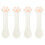 4Pcs White Silicone Pet Tableware Spoon with Lever Handle for Cat Food 4