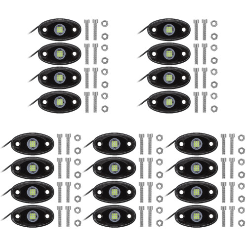 20Pcs Rocks Lights Green IP67 Waterproof Under Light Kit 1