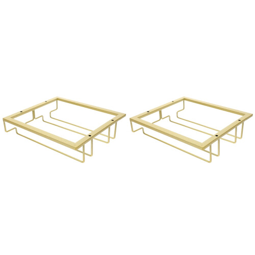 2Pcs Creative Golden Wine Glass Storage Rack for Kitchen Space 1