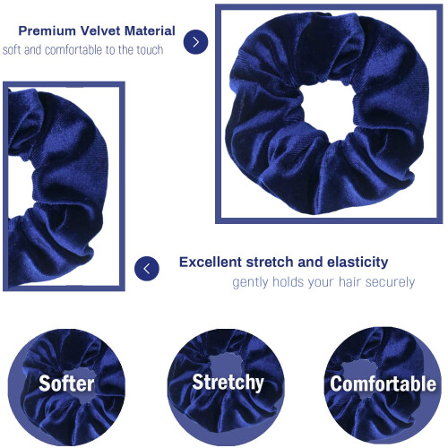 Στικς μαλλιών Royal Blue, μαλακά στικ μαλλιών, μονόχρωμα χοντρά λάστιχα, αξεσουάρ 2