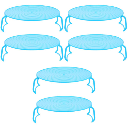 6Pièces Plateaux Repliables Bleus Supports Chauffage Micro-Ondes 2
