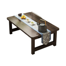 Japanischer Couchtisch, multifunktional, vielseitig, werkzeuglos aufbaubar, Bodentisch aus Massivholz, klappbar, für kleine Räume, Arbeitszimmer,