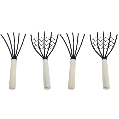 4Pièces Râteau Main 5 Pour Jardinage Durable 1