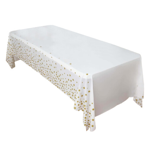 Sneeuwvlok plastic tafelkleed wit 107,9 inch 1