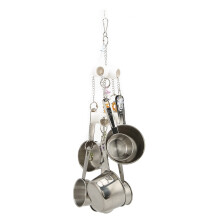Medium Bird Cage Toy Stainless Steel Cups Colorful Acrylic Rings Makes Sound During Play Unique Design Durable Materials Interactive Play