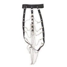 Layered Chest Chain Body Harness, Leather Body Harness with Adjustable Buckles, Punk Style Waist Belt for Rave Nightclub Gothic Party, Cage Style
