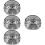 4Pcs Compact Zinc Alloy Ashtray Home Office Ash Container Silver Decor 6