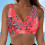 Top de biquíni feminino com bojo push-up e aro, modelo sexy com decote em V. 2