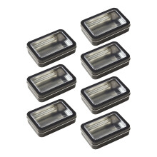 7Pcs Compact Black Tinplate Storage Case for and Playing Cards