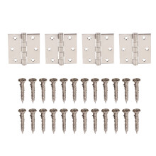 Brushed Finish Door Hinges with Thickened Material, Mounting Screws Included for Hassle-Free Setup, Stainless Steel Hinges with Soft Close Ball