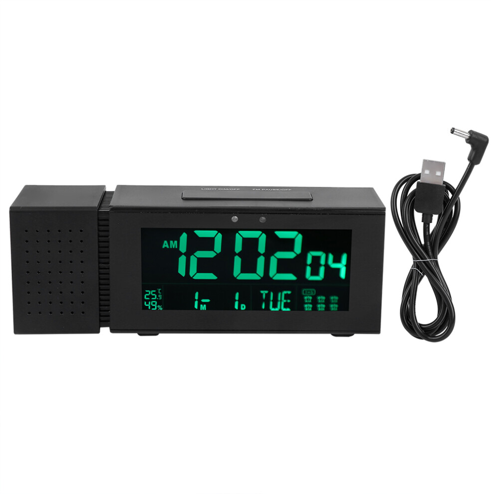 Night Light Digital Alarm Clocks, Projection Clock With Infrared Human Body Sensing And Fm Radio, Adjustable Brightness Display With Dual Alarms, 9083649806418