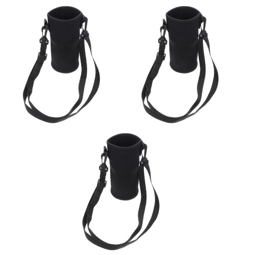 3Pcs Black Insulated Water Bottle Protection Sleeve with Strap 1