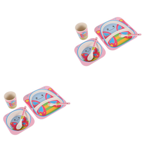 10Pièces Ensemble Bambou Rose Pour Repas Facile À Utiliser 2