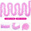 Roze slinger van lametta, 6 meter lang x 9 cm breed 2