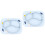 2Pcs Blue Silicone Kids Suction Plate Divided Dinner Plate for Babies 4