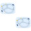 2Pcs Blue Silicone Kids Suction Plate Divided Dinner Plate for Babies 6