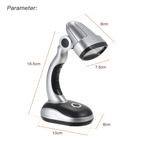 12 Portable Desk Light Table Lamp 3 AA Batteries Operated Adjustable Angle For Working Students Reading 2
