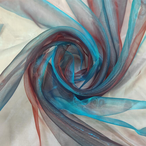Organza stof, transparant, iriserend, 11 meter 1