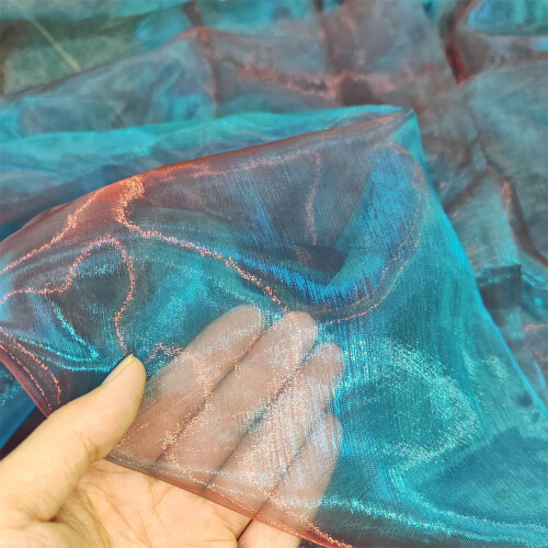 Organza stof, transparant, iriserend, 11 meter 2