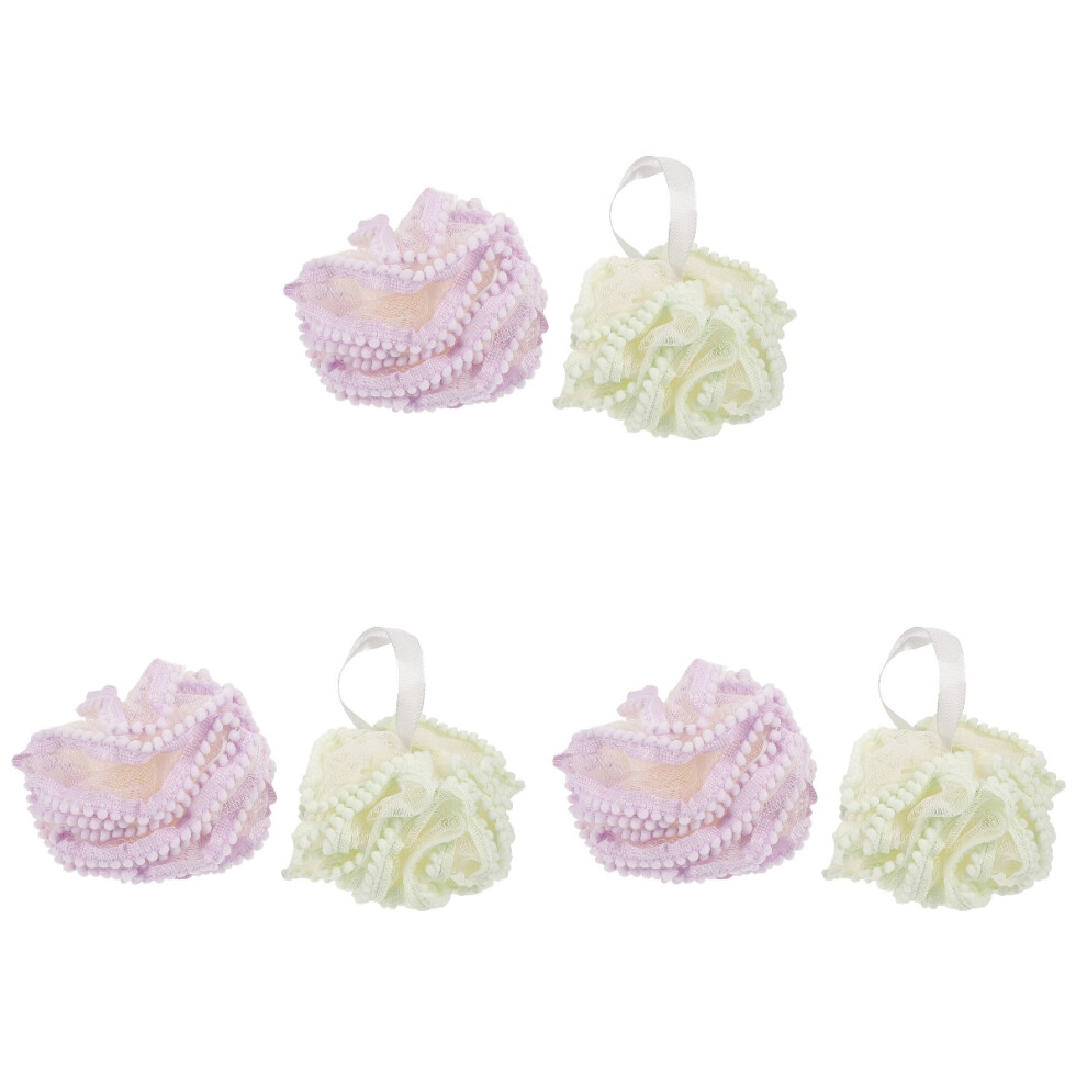Aboofan 6Pcs Assorted Color Shower Scrubber Bath Ball Rich Foam Body Cleaner