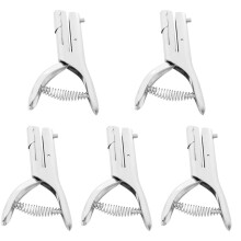 5Pièces Puncher Papier DIY Compact Argenté Avec Collecteur De Déchets
