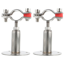 2 Pcs Stainless Steel Pipe Bracket Water Fixing Clamp Adjustable Hose