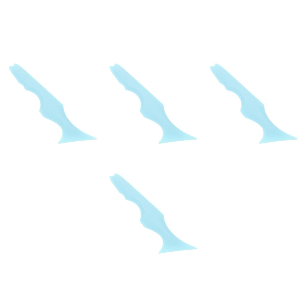 Artibetter Blue 4Pcs Silicone Eyeliner Mascara Stencil Lipstick Makeup Tool