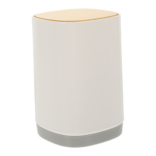 2Pcs Stylish Grey Floss Box with Bamboo Lid Toothpick Holder