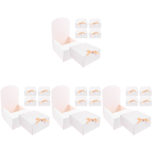 24Pcs Pre-Folded White Cake Boxes, Perfect for Cookies and Desserts