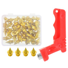 2Sets Golden Steel Shoe Spikes for Track Running with Plastic Base