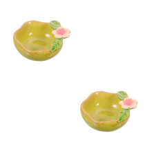 2Pcs Smooth Green Ceramic Essential Oil Bowls for Home Spa & Aroma Use