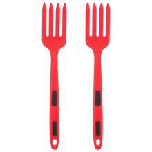 8Pcs Heat-Resistant Silicone Forks Red Multi-Function Cooking Utensils