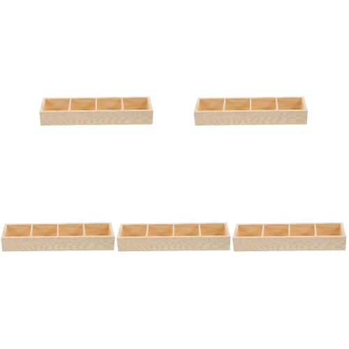 5Pcs Multi-Function Wooden Tea Bag Holder for Countertop