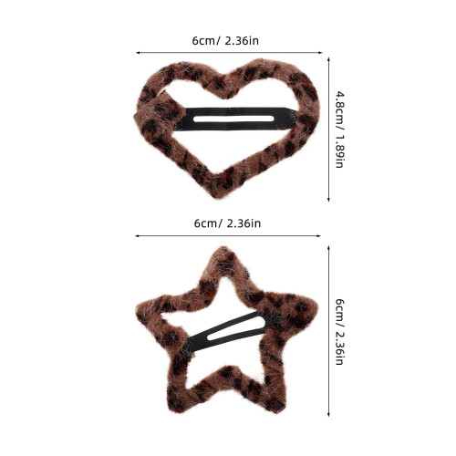 Set di 6 fermagli per capelli da donna con stampa leopardata. 1