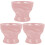 3Pcs Pink Ceramic Dessert and Salad Bowls Decorative 1