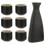 4Sets Premium Ceramic Sake Cups Black Multipurpose Tea and Spirit Cups 1
