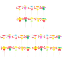 300Pièces Piques Cocktail En Papier Champignon Multicolores
