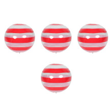 4Pcs Red Stripe Inflatable Beach Balls PVC Pool Toy Family Fun
