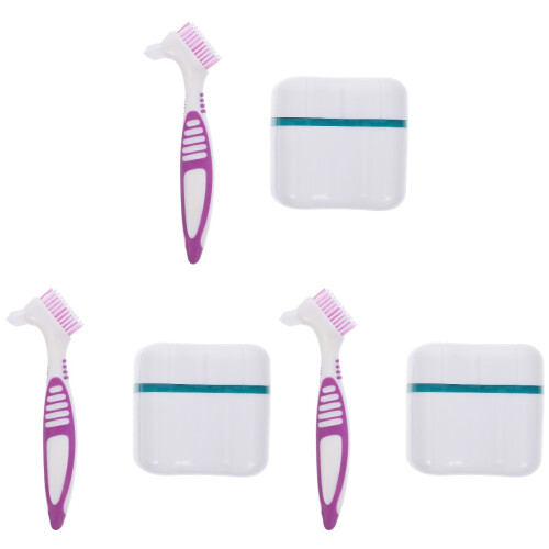 3Pcs Creative Home Denture Toothbrush with Ergonomic Design 1