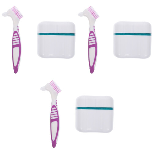 3Pcs Creative Home Denture Toothbrush with Ergonomic Design 2