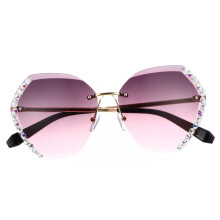2Pcs Female Purple Sunglass Protection Rimless Fun Ornament
