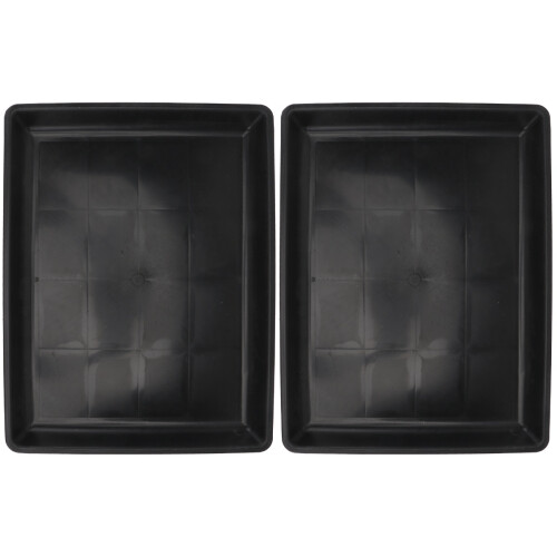 2Pcs Easy Clean Black Plastic Pet Cage Potty Tray Durable Base 1