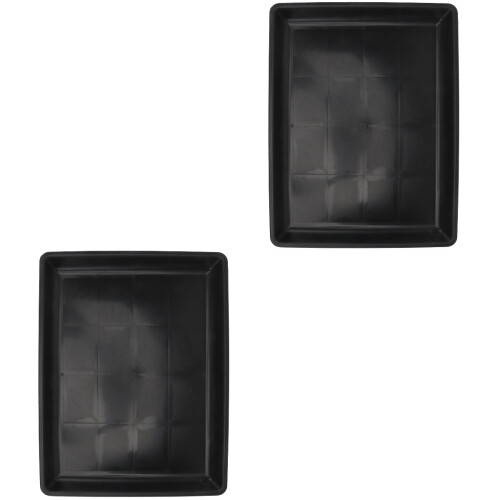 2Pcs Easy Clean Black Plastic Pet Cage Potty Tray Durable Base 2