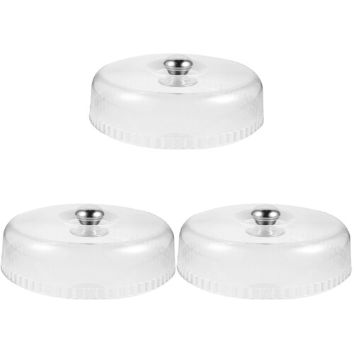 3Pièces Couvre-Gâteaux Transparent Acier Inoxydable 1